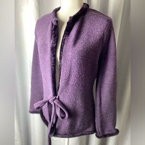 TAHARI tie front cardigan.